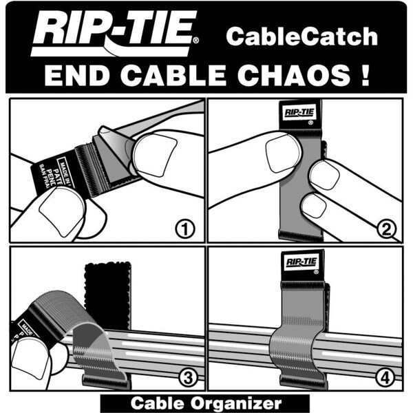 Main product image for Rip-Tie 1" x 4" Cable Catch Black 5 pcs. C-04-005-BK 080-884